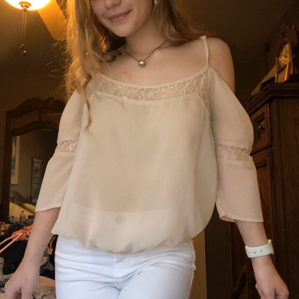 Nude Off the Shoulder Top